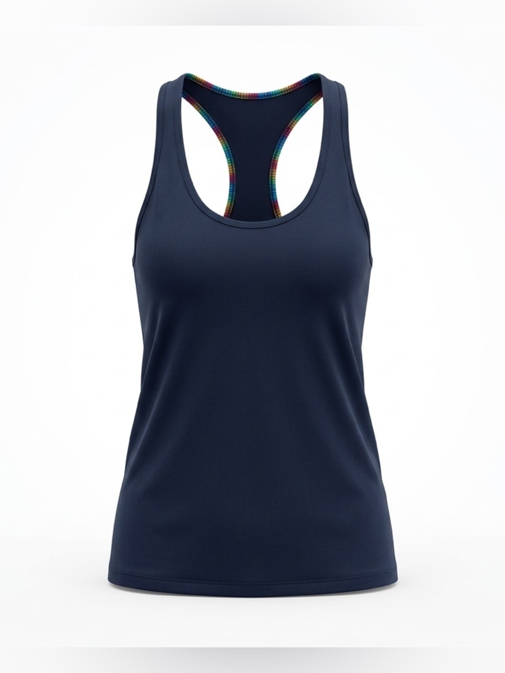 Lululemon Cool Racerback Rainbow Trimmed Dark Grey Tank Reversible Athletic Top